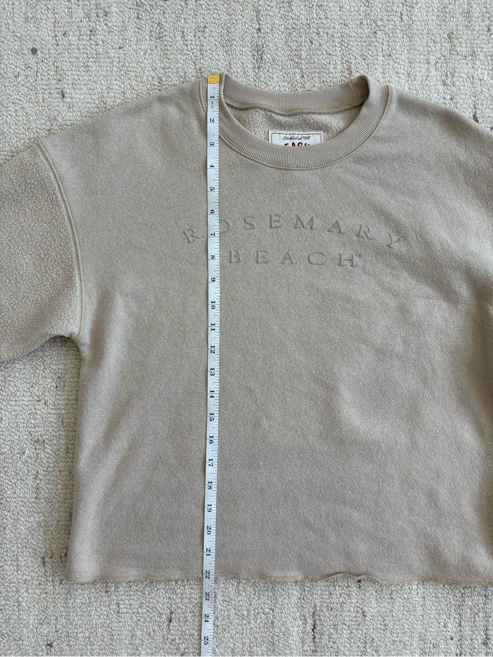 Rosemary Beach Fleece Sherpa Crewneck Sweatshirt Oatmeal League 91 - Small - Picture 9 of 10